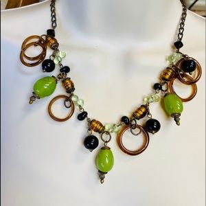 Jade colored glass beads maybe jade 16”, 20” total